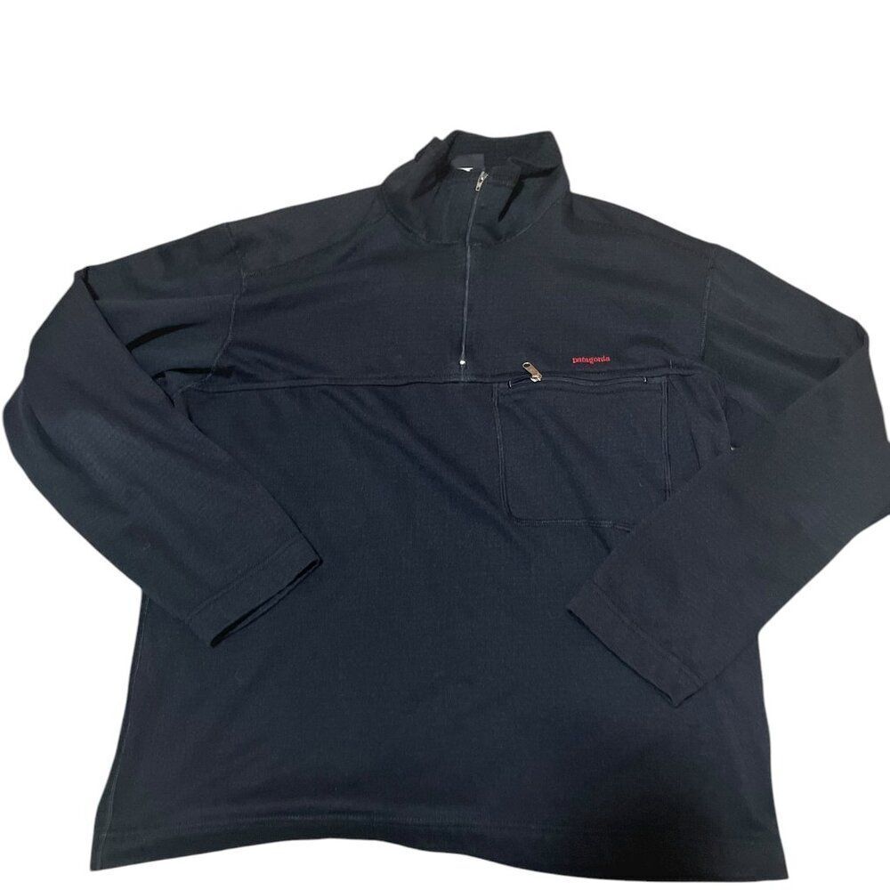 Vintage Patagonia Polartec Regulator 1/4 Zip Waffle Knit Pullover Men's Sz M